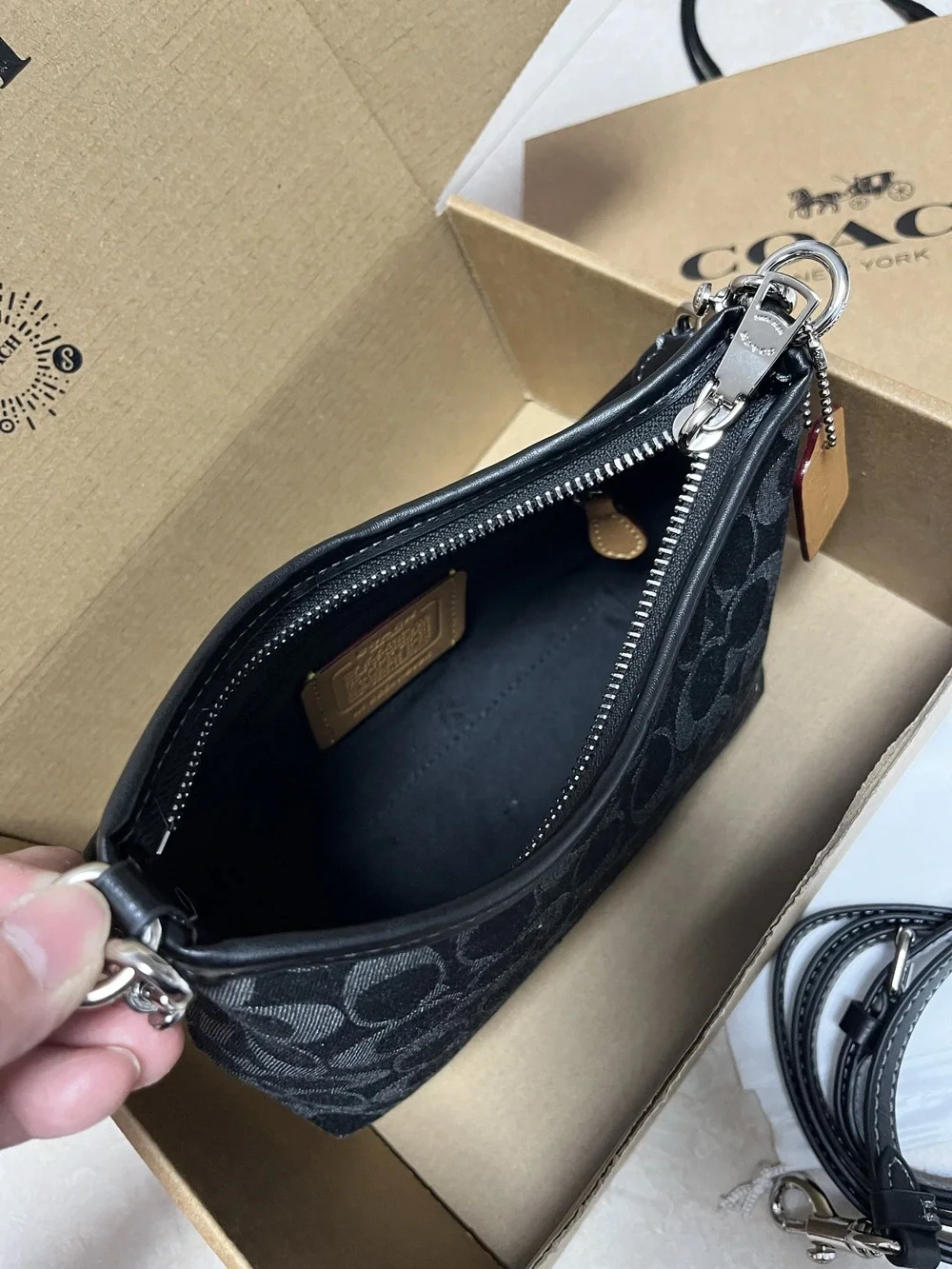 Coach black mini backpack